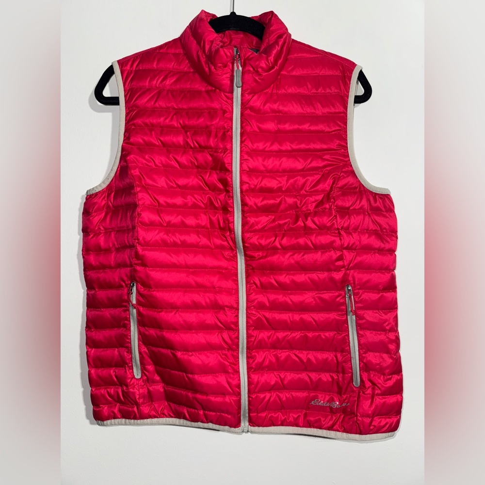 Eddie Bauer EB700 Red Down Puffer Vest Women’s Size Large